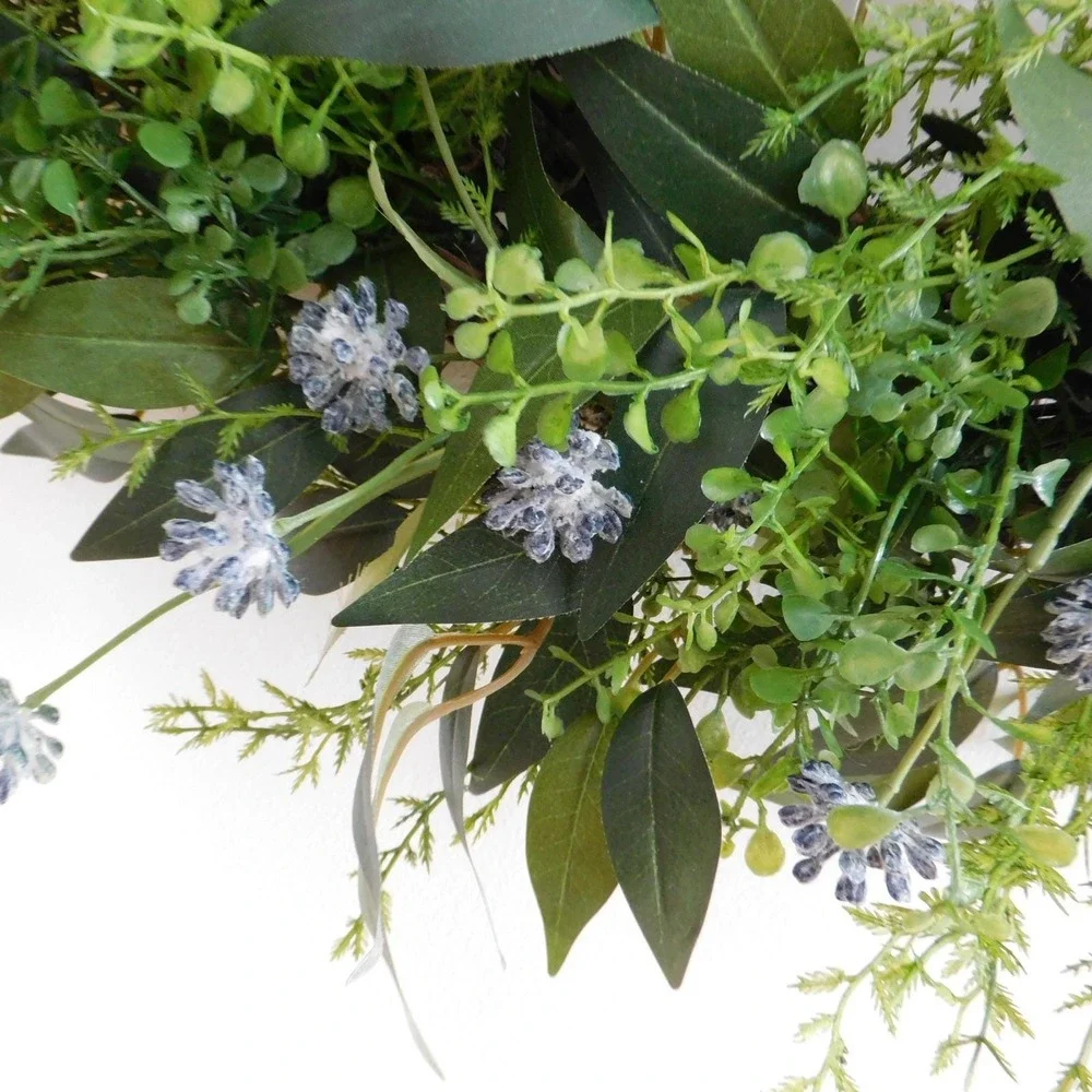 Artificial Year Round Greenry Wreath, English‎ Garden Housewarming Gift